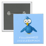 El gorjeo me sigue @ su nombre de usuario pins