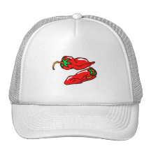 el gráfico de dos pimientas de chile suelta gorras