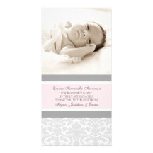El gris rosado le agradece las tarjetas de la foto tarjetas con fotos personalizadas
