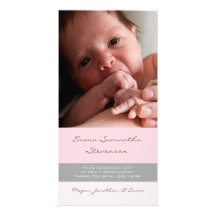 El gris rosado le agradece las tarjetas de la foto tarjeta fotográfica personalizada