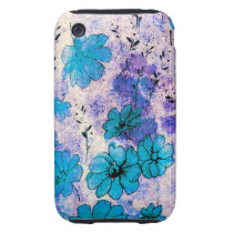 El Grunge azul florece el iPhone 3 cárcasas casemate