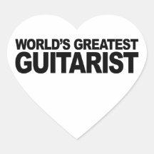 El guitarrista más grande del mundo calcomania de corazon personalizadas