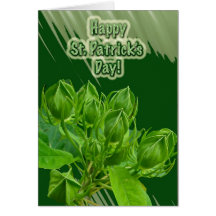 El hibisco florece la tarjeta del día de St Patric