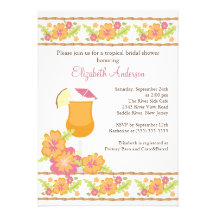 El hibisco tropical de las bebidas florece la duch invitaciones personalizada