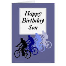 El hijo, cumpleaños, bici, completa un ciclo diver tarjeton