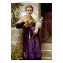 El hilandero, William-Adolphe Bouguereau Tarjeton