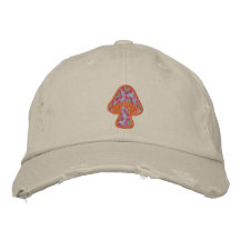El Hippie florece la seta Gorra De Beisbol Bordada