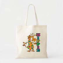 el hippie lindo florece el personaje de dibujos an bolsa lienzo