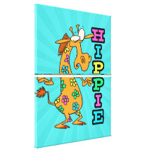el hippie lindo florece el personaje de dibujos an lona envuelta para galerias