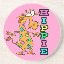 el hippie lindo florece el personaje de dibujos an posavasos personalizados
