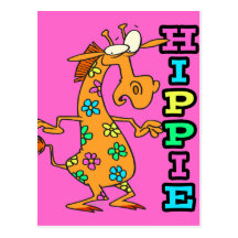 el hippie lindo florece el personaje de dibujos an postales