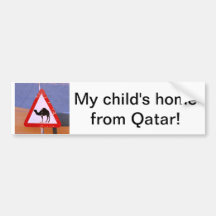 El hogar de mi niño de Qatar Etiqueta De Parachoque