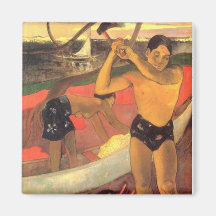 El hombre con el hacha - Paul Gaugun Iman De Frigorífico