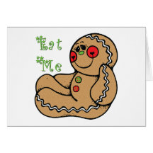 El hombre de pan de jengibre me come navidad diver tarjetón