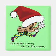 ¡El hombre gordo (Santa) está viniendo! Imán cuadr