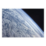 El horizonte de la tierra contra la negrura del es arte fotografico
