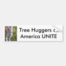 el hugger del árbol, árbol Huggers de América UNE Pegatina De Parachoque