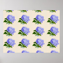 El Hydrangea púrpura florece el modelo del vintage Impresiones