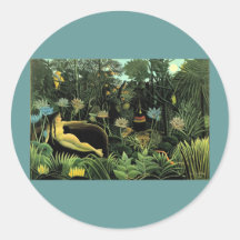 El ideal de Henri Rousseau (1910) Pegatina Redonda