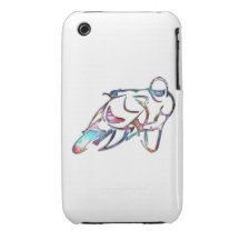 El inclinarse en el arco iris de la curva metálico iPhone 3 Case-Mate fundas