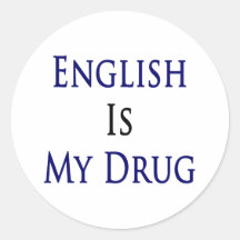 El inglés es mi droga pegatinas redondas