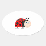 El insecto de las mariquitas de la mariquita fasti calcomania de óval personalizadas