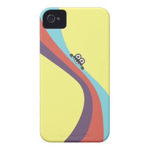 El insecto lindo muerde rayas coloridas del carame iPhone 4 Case-Mate cárcasas