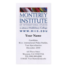 El instituto de Monterey del International estudia Plantilla De Tarjeta De Visita