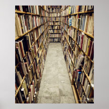 El interior de una librería de segunda mano Suecia Poster