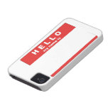 el iPhone 4 hola mi nombre 4s es caso retro de la  iPhone 4 Case-Mate Fundas