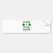 El irlandés I era irlandés Pegatina De Parachoque