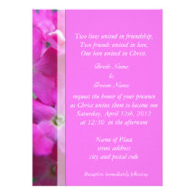 El jardín rosado florece invitaciones cristianas d comunicado personalizado