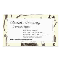 El jardinero elegante - utensilios de jardinería a tarjeta personal