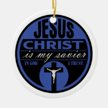 El Jesucristo es mi salvador (azul) Ornamento De Reyes Magos