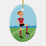 El jugador de fútbol del chica personalizado ornamente de reyes