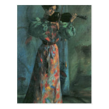 El jugador del violín de Lovis Corinto Postal