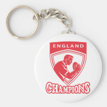 El jugador Inglaterra del rugbi defiende el escudo Llaveros Personalizados