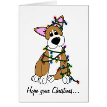 El jugar en el Corgi del árbol de Navidad Tarjeton