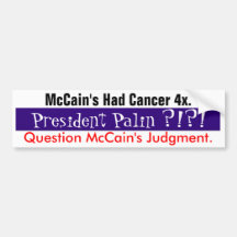 El juicio #1 de McCain de la pregunta Etiqueta De Parachoque