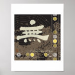 El kanji MU (nada) pone letras a la impresión del  Posters