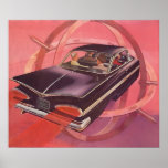 El kitsch Bitsch: Gráfico del auto de la era espac Poster