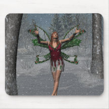 El KRW lo dejó nevar Faery Mousepad del navidad Tapetes De Ratones