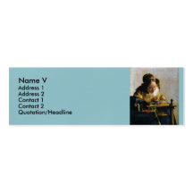 El Lacemaker de Juan Vermeer (circa 1670) Plantilla De Tarjeta Personal
