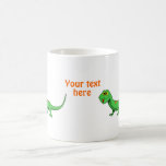 El lagarto verde lindo del dibujo animado embroma  taza de café