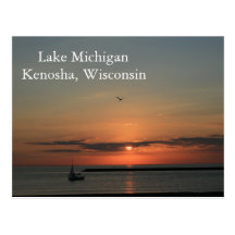 El lago Michigan, Kenosha Wisconsin Tarjetas Postales