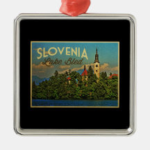 El lago sangró Eslovenia Ornaments Para Arbol De Navidad