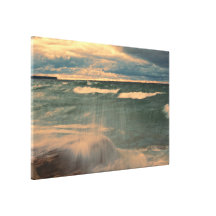 El lago Superior - puesta del sol tempestuosa Lienzo Envuelto Para Galerias