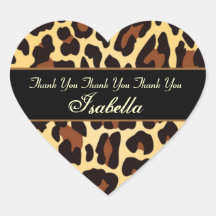 El leopardo conocido de encargo del negro del oro  calcomania corazon