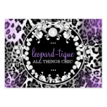 El Leopardo-Tique 311 con púrpura de los diamantes Tarjeta De Negocio