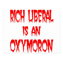 El liberal rico es un Oxymoron #001 Tarjetas Postales